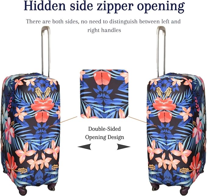 Suitcase Cover, Carry on Luggage Cover Protector - Travel Elastic Spandex Luggage Covers Fits 22 to 24 Inch Flower