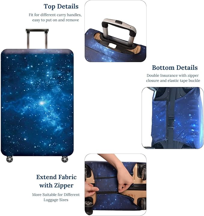 Luggage Cover, Protective Washable Suitcase Cover - Travel Elastic Spandex Suitcase Protector Fits 19 to 20 Inch Galaxy