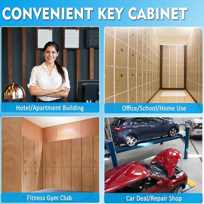 UMEKEN Key Box Wall Mount 100 Position Metal Valet Key Cabinet Lock Box with Key Tags, Key Holder Lockbox Key Organizer Safe Storage Locker Box, Black