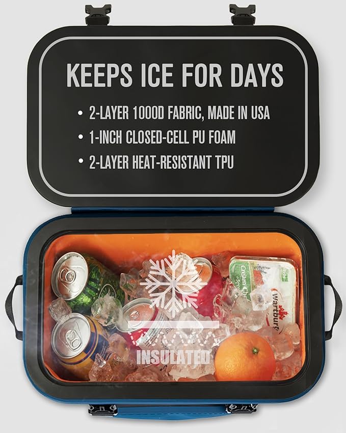 Magnetic Soft Cooler, Zipperless Soft Sided Cooler Bag for Men & Women, Insulated Backpack Coolers for Tailgating, Beach, Lunch, Picnic, Kayak