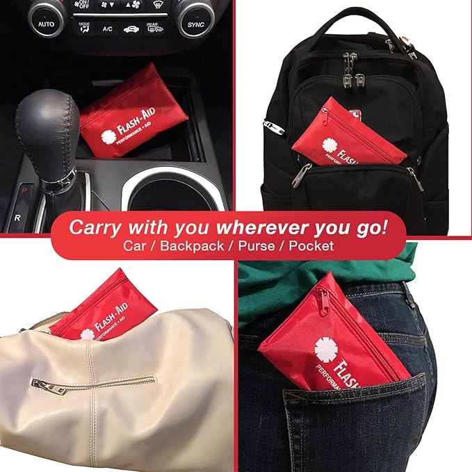 Mini First Aid Kits – 12-Pack Bulk Travel Emergency Kits in Reusable Pouches – Compact First Aid Supplies for Events, Corporate Gifts, Giveaways, Workplaces, Outdoor Use, School & Car Safety