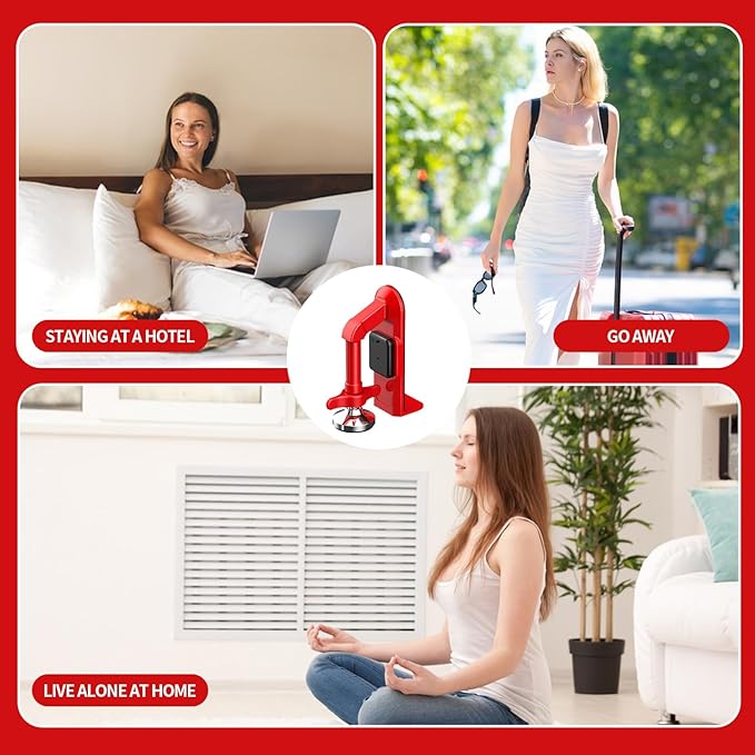 Portable Alarm Door Stopper, Security Travel Anti-Theft Blocker for Hotel Room Apartment Safety, Bottom of Floor Stoppers