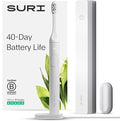 SURI Sonic Electric Toothbrush with UV Travel Case - 40-Day Battery- Designed in California - Electric Toothbrushes Adults - Slim Travel Tooth Brush