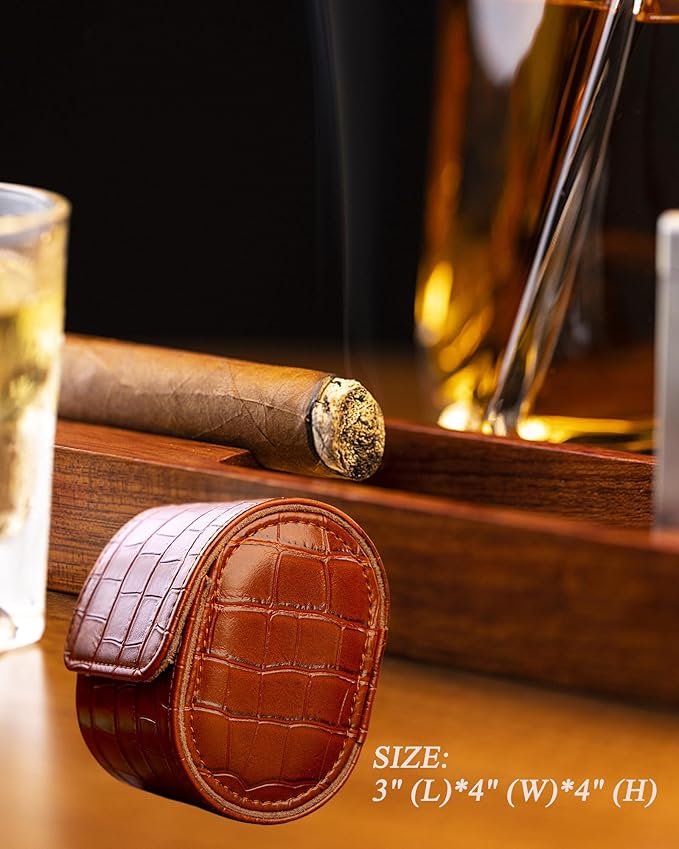MR.OKAY Single Watch Travel Case-Classic Leather Watch Case With Superb Texture.(Portable Watch Roll Or Organizer For Storage And Display).Festival Gift For Men,All Handcrafted By Artisans.