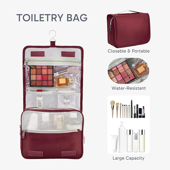 ALL INCLUDED 10 Set Sturdy Packing Cubes for Suitcases,OlarHike Travel Essentials,UPGRADED Anti-Tear Stitching, NEW Improved Luggage Packing Organizers for Travel Accessories (Burgundy)