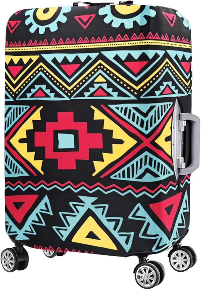 7-Mi Travel Luggage Cover Elastic Sleeve 22"-24" Anti-Scratch Suitcase Protector Cover Size M, Bohemia