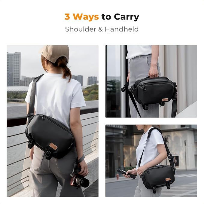 K&F Concept 2 in 1 Sling Bag Everyday Shoulder Bag & Multifunction Photography Crossbody Camera DSLR Backpack Portable Bag
