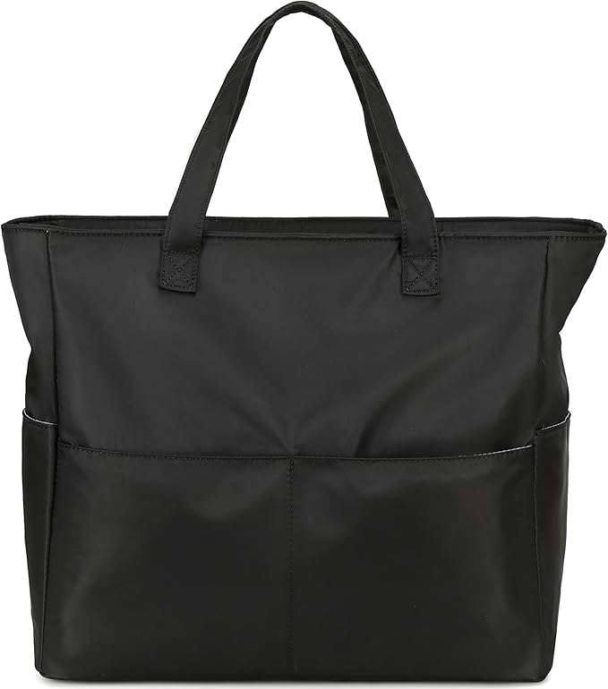 LEDAOU Large Beach Tote Bag Women Waterproof Sandproof Zipper Beach Tote Bag for Pool Gym Grocery Travel with Wet Pocket