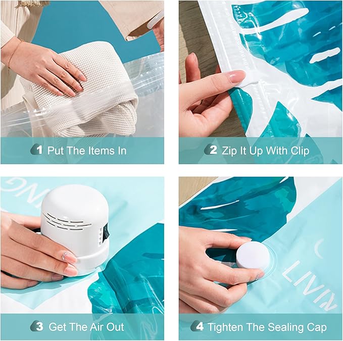 18 Pack Vacuum Storage Bags for Travel Clothing with High Pressure Electric Pump, 3 Sizes Large/Medium/Small Space Saver Bag Vacuum Sealed for Luggage Blankets, Vacuum Seal Bag for Bedding Comforters