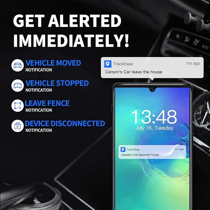 GPS Tracker for Vehicles, No Monthly Fee, No Subscription, Real-Time Tracking, 4G SIM and Data Included, Trip History, GeoFence, Speeding Alerts, OBD