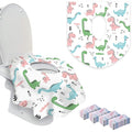 20 Extra Large Toilet Seat Covers Disposable for Kids & Adults-Toilet Covers Disposable for Travel-Toddler Toilet Seat Cover Liners for Potty Training-Individually Wrapped-Waterproof (Dinosaurs)