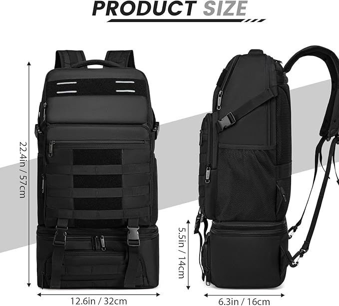 Lunch Backpack, Insulated Cooler Backpack Removable Lunch Box for Men Women, 15.6 Inches RFID Blocking Laptop Backpack Lunch Bag for Work Travel Black
