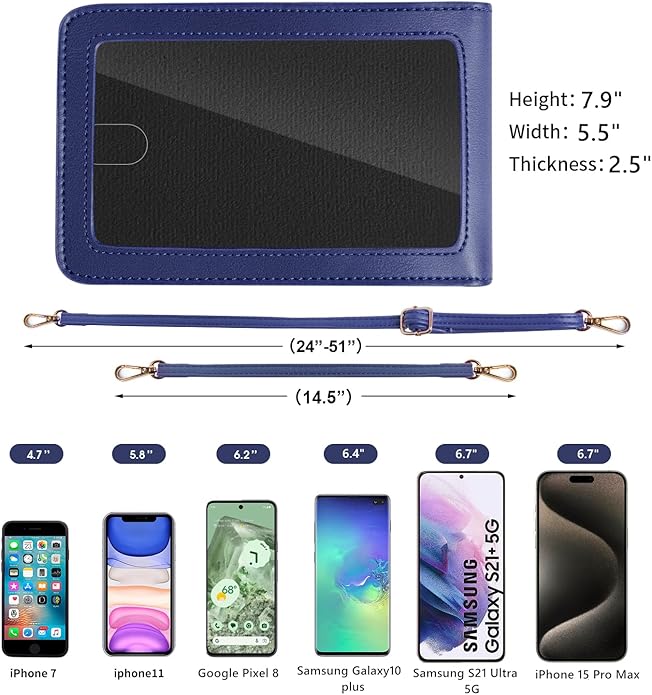 Crossbody Cellphone Purse Women Touch Screen Bag RFID Blocking Wallet Handbag Shoulder Strap
