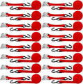 16 Pcs Cambuckle Tie Down Straps 1763lbs Break Strength Securing Straps 1'' x 15 ft Cambuckle Tie Downs with S Hook for Motorcycle, Kayak, Car, Truck, Boat Moving, Securing Cargo(Red)
