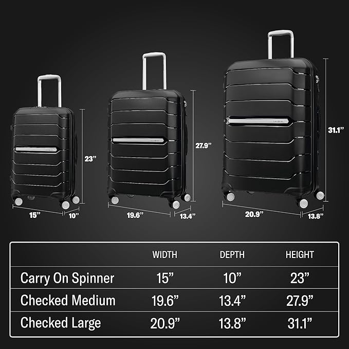 Samsonite Freeform 28-Inch Large Luggage with Dual 360° Spinner Wheels - Checked Suitcase - TSA Lock, Airline-Approved - Lightweight Durable Polypropylene Expandable Hardshell - Navy