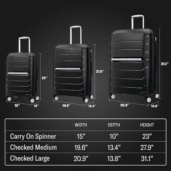 Samsonite Freeform 28-Inch Large Luggage with Dual 360° Spinner Wheels - Checked Suitcase - TSA Lock, Airline-Approved - Lightweight Durable Polypropylene Expandable Hardshell - White