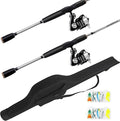 2-Piece Fishing Rod and Spinning Reel Combos with Lures Set Fishing Bag Portable Fishing Rod Kit for Saltwater Freshwater Travel Fishermen Gift