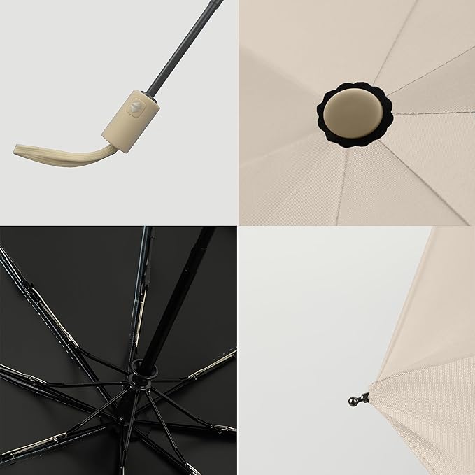 BAODINI Small UV Protection Travel Umbrella Compact for Rain and Sun UPF 50+ 41 inch Portable Umbrella for Women and Men