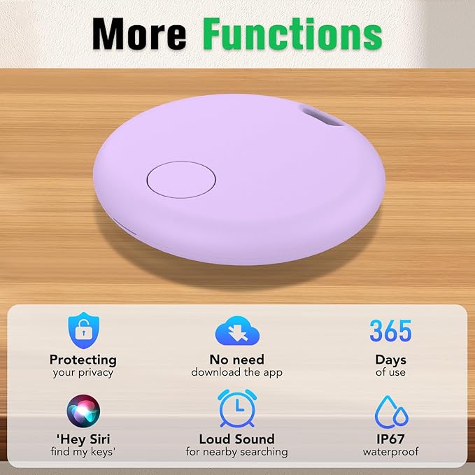 Air Tracker Tags-4 Pack: Smart Bluetooth Tracker, Item Finder Works with Apple Find My (iOS Only) App, Trakcer Tag Locator for Keys, Luggage, Satchel, Backpack etc. (Not for Android Devices)