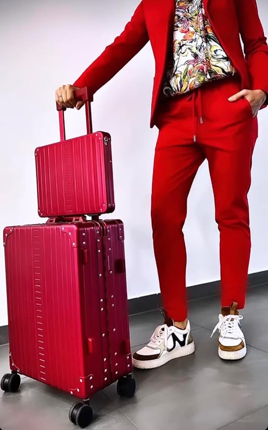 All Aluminum Lightweight Carry-On Luggage - Hardside Carry-On Suitcase, TSA Approved, Hard Shell Suitcase for Travel, Airline Approved 21 Inch Hard Spinner Wheels Luggage (Sapphire)