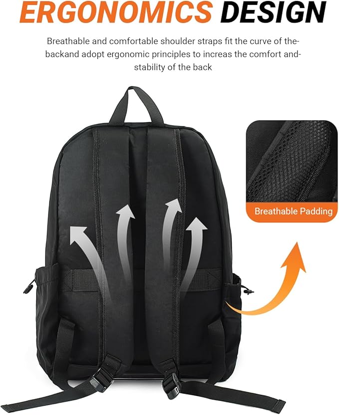 Multi-Pocket Laptop Backpack, 24L Capacity, Fits 14-inch Laptop, 16.9x12.6x5.5 inches, 1.1 lbs, Black/Navy/Gray (GREY)