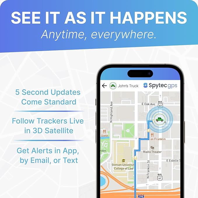 Spy Tec GPS Mini GPS Smart Tracker for Vehicles, Cars, Trucks, Loved Ones, GPS Tracker Device for Kids & Weatherproof Magnetic Case, Unlimited Updates, Real-Time GPS Tracking, USA Made Tech