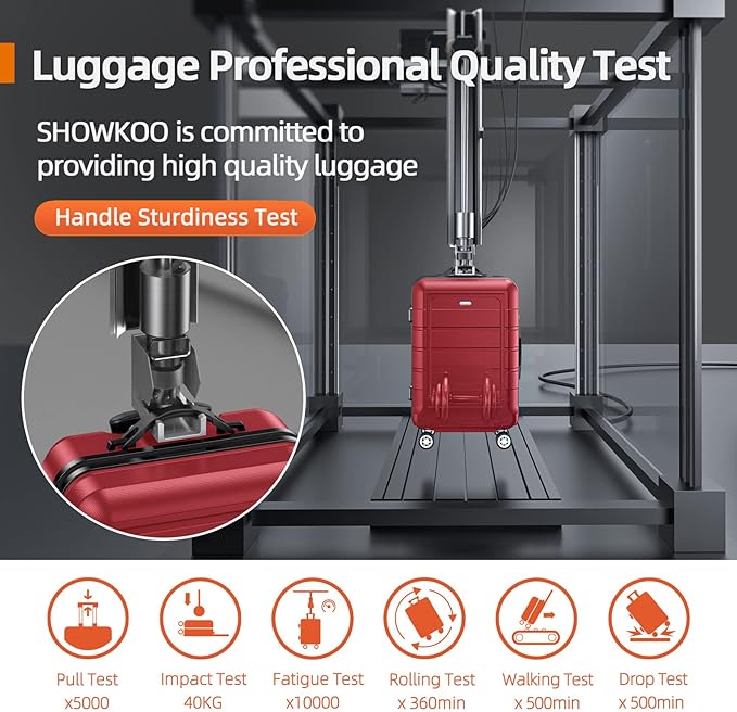 SHOWKOO Luggage Sets Expandable PC+ABS Durable Suitcase Double Wheels TSA Lock Bright Red