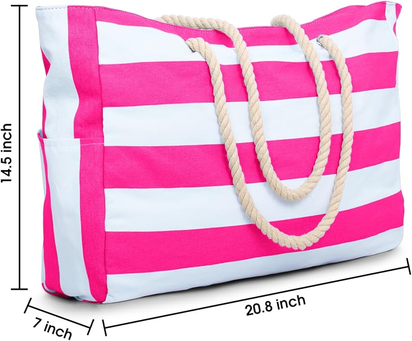 Becokan Beach Bags for Women Large Waterproof Beach Tote Bag Zipper Beach Bags Waterproof Sandproof Swim Pool Bag Large Tote
