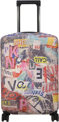Explore Land Travel Luggage Cover Suitcase Protector Fits 31-32 Inch Case (Retro Pictorial, XL)