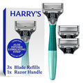 Harry's Shaving Kit for Men - Razor Handle and 3 Razor Blade Refill Cartridges - Sage