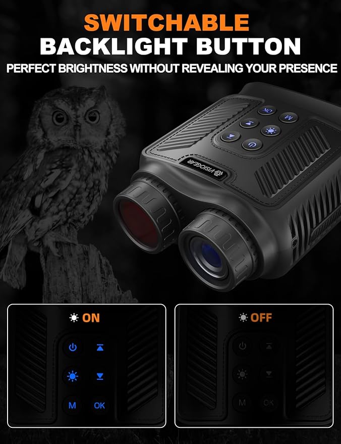 Night Vision Goggles - NOVA 4K Night Vision Binoculars for Adults, 3“ HD Screen Binoculars with 7 Levels Infrared 32GB Card Included Perfect for Camping & Security, Black