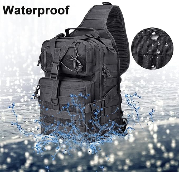 hopopower Tactical Sling Bag Pack Military Rover Shoulder Backpack EDC Assault Range Bag, Water-Resistant