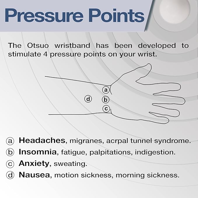 Nausea Relief Wristband for Motion and Sea Sickness | Anti-Nausea Acupressure Bands for Morning Sickness | Sea Bands for Motion Sickness Relief. (Steel Blue)