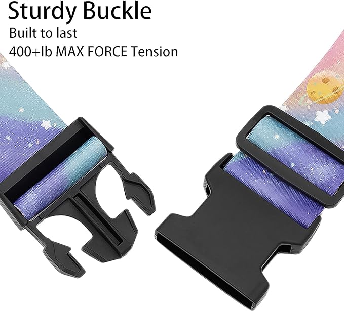 Milky Way Galaxy Luggage Straps for Suitcases, Adjustable Luggage Travel Belt to Keep Luggage Security While Travel, Strong Polyester Fabric, Easy-to-Recognize Stylish Design Travel Essentials, 2 Pack