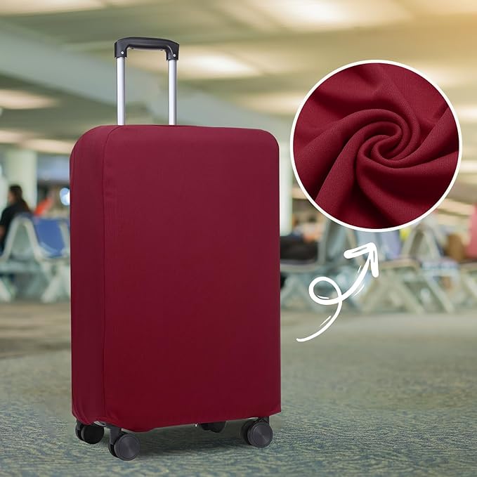 PATIKIL Luggage Cover, Suitcases Covers Elastic Carry on Cover Protector Washable Scratch-Resistant Fits 28-29 Inch Luggage for Travel Business Trips, Wine Red