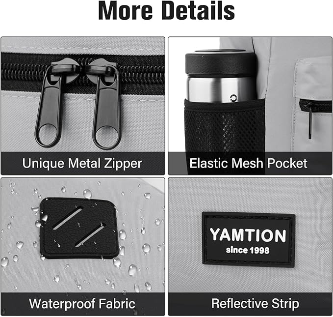 17 Inch Unisex School Backpack,Classic Bookbag Adults and Teens Schoolbag with USB Port for High School College Office Work Travel