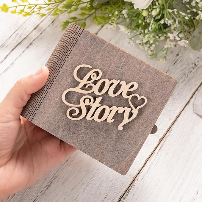 Personalized Double Ring Box – Rustic Wooden Engagement & Wedding Ring Holder with Wedding Ring Bearer Pillow - Engraved Proposal Jewelry Case Gift