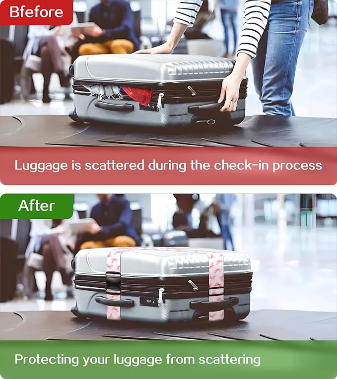Luggage Straps for Suitcases Travel Belt Luggage Band Heavy Duty Traveling Luggage Identifier Cute Women Girls Unique Accesory,