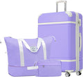 Merax Suitcase Set 24 inches Expandable Luggage with TSA Lock Spinner Wheels Hardshell Lightweight Vintage Luggage with Travel Bag,Purple