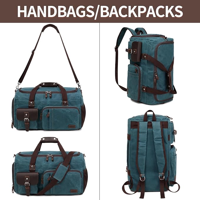 Travel Duffle Bag Weekender Bag with Shoe Compartment Overnight Bag for Men Travel Bag Carry on Luggage Dark Green