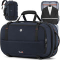 Tolaccea Travel Backpack with Garment Bag, Suit Carry On Backpack, TSA Flight Approved for Travel & Business Trips with Dual Laptop Storage for 17.3" and 12.9" & Extra Toiletry Bag, 45-55L Expandable