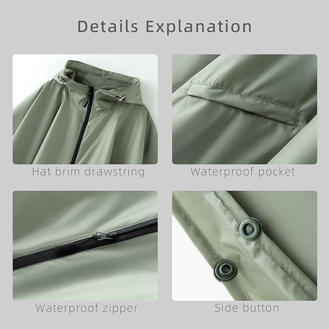 Cloak raincoat Unisex poncho Adult hooded men and women with pockets Mountaineering hiking rainstorm prevention