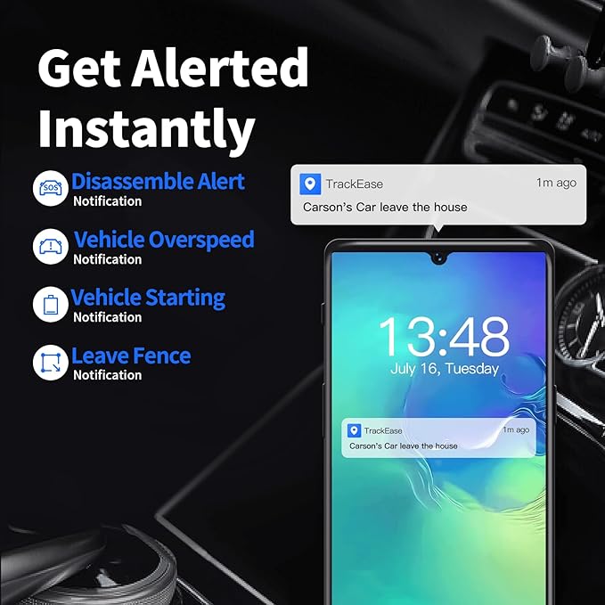 Wired GPS Tracker for Vehicles, No Monthly Fee, No Subscription, Real-Time Tracking, 4G SIM and Data Included, Trip History, GeoFence, Driving Alerts, Waterproof