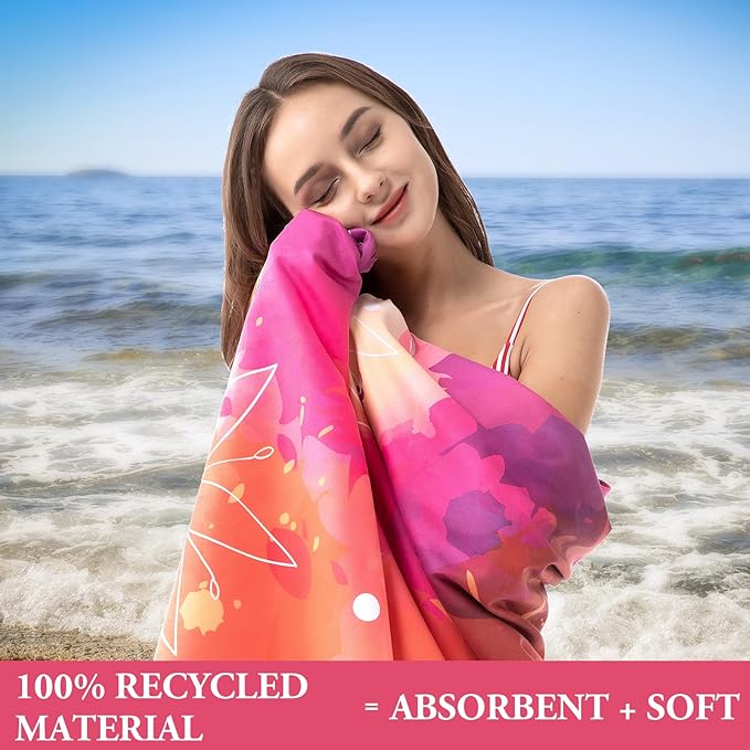 Your Choice Microfiber Quick Dry Sand-Free Beach Towel for Adults & Kids (67x35 Inch, 60x30 Inch) - Oversized, Compact, Lightweight, Absorben