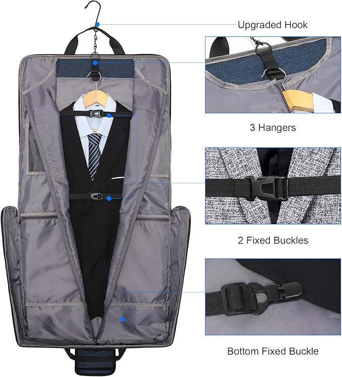 Modoker Suit Luggage Garment Bag with Shoulder Strap, Suit Carry on Bag Hanging Suitcase Garment Bags for Men Women Business Travel
