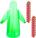 Bruvoalon 6 & 20 Pack Disposable Rain Ponchos for Adults/Youth, Waterproof PE Raincoats with Drawstring, Camping/Emergency