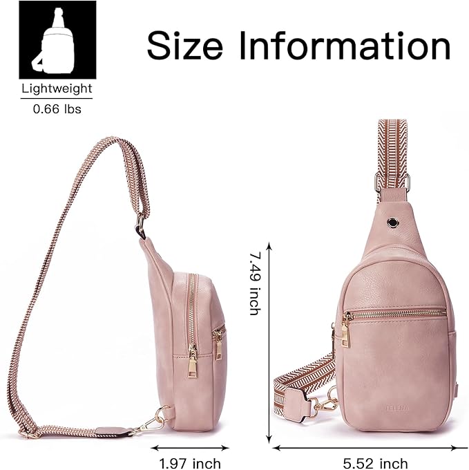 Telena Small Sling Bag for Women Leather Crossbody Fanny Packs Chest Bag for Women