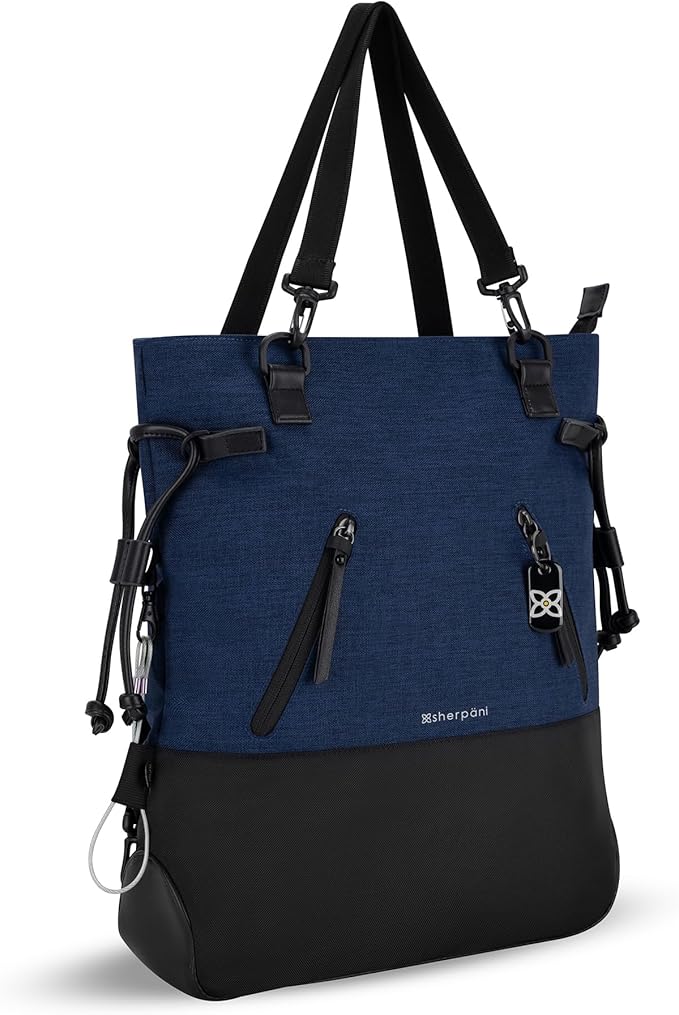 Sherpani Tempest, Anti-Theft Convertible Backpack, Teacher Tote Bag, Travel Backpack for Women, Fits 15 Inch Laptop (No Sleeve) (Indigo)