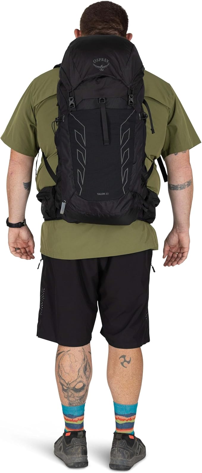 Osprey Talon 33L Men's Lightweight Hiking Backpack with Hipbelt, Black/Coal Grey, Extended Fit
