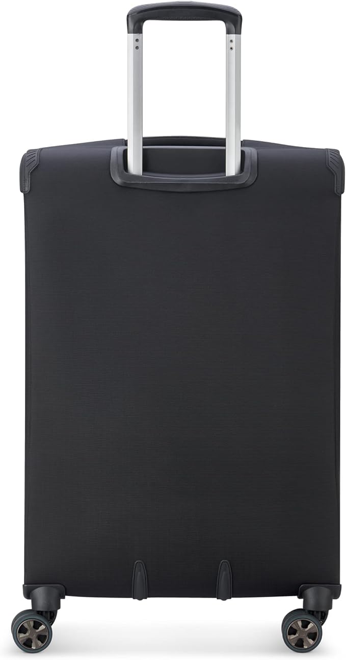 DELSEY PARIS Helium DLX Softside Expandable Luggage with Spinner Wheels, Black, Checked-Medium 25 Inch